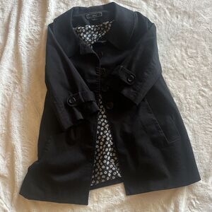 XXI Forever 21 Black Light Weight Spring Summer Four Button Coat Medium